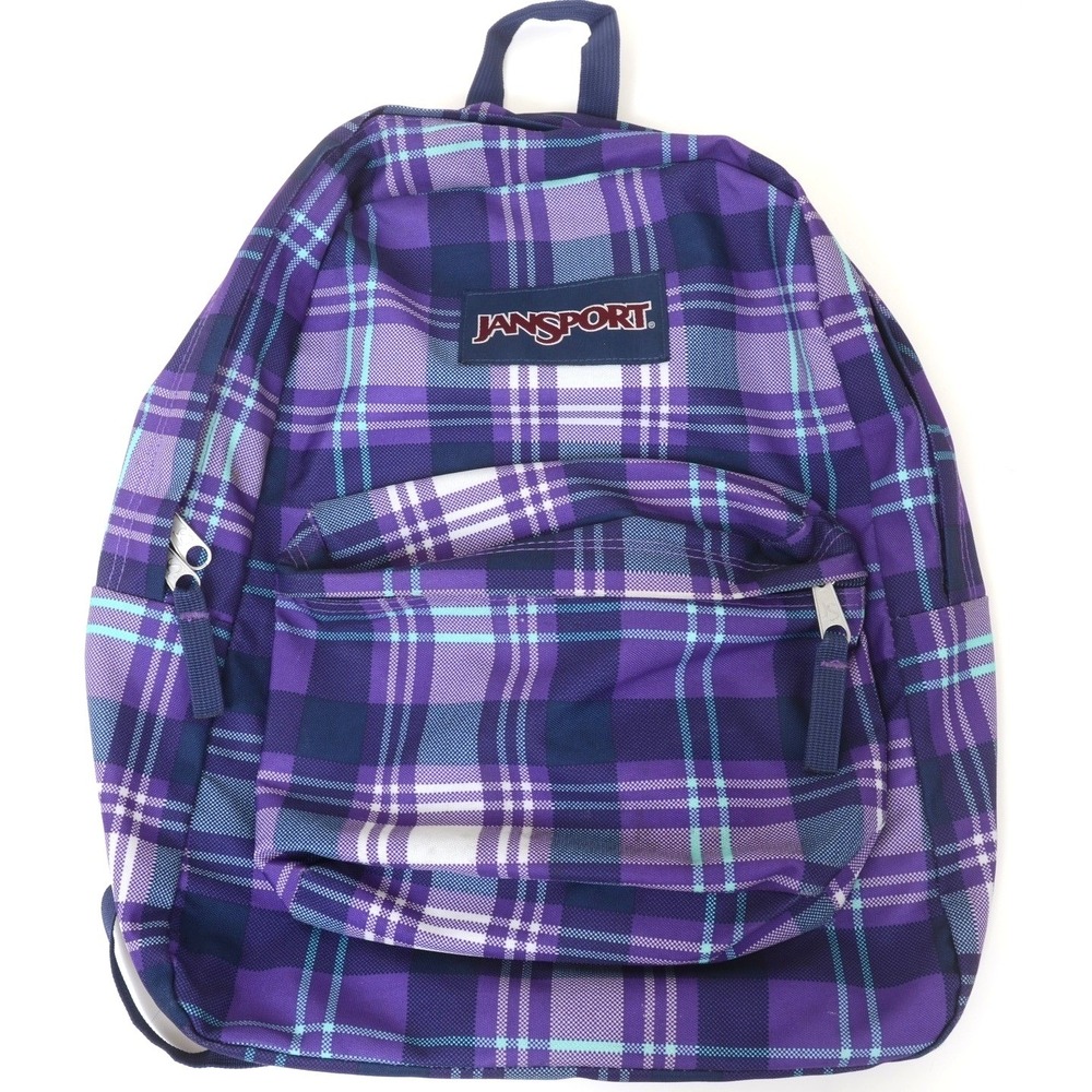 Jansport Superbreak Unisex Adult Purple Plaid Backpack Daypack School College